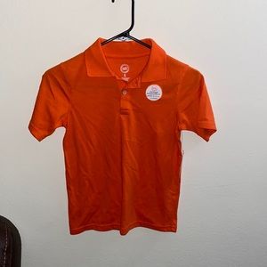 Orange short sleeve collar shirt